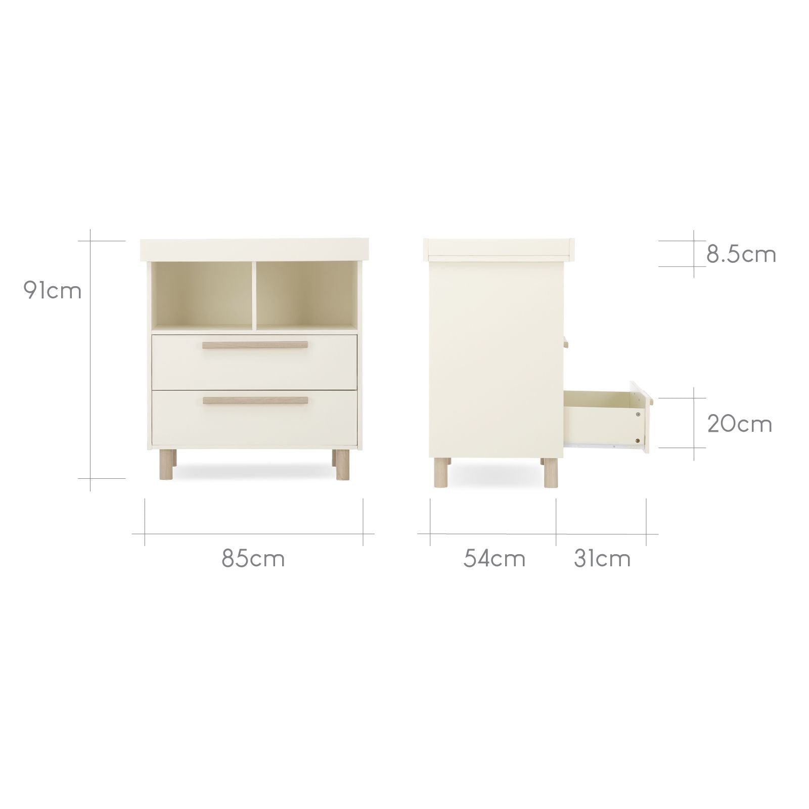 Cuddle Co Cuddle Co Harper 3 Nursery Piece Set | Cream & Ash