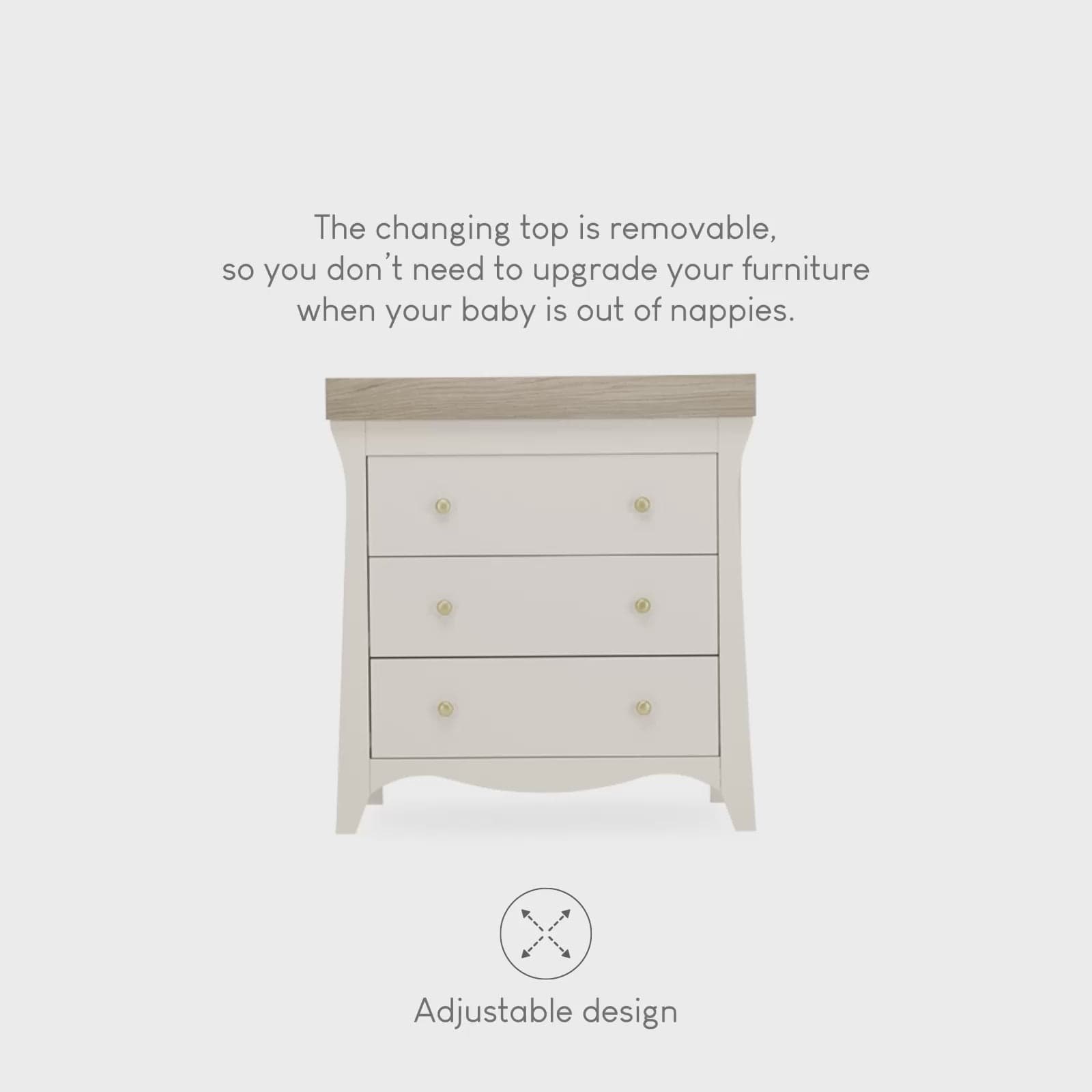 CuddleCo Clara Piece Nursery Furniture Set Cashmere/Ash