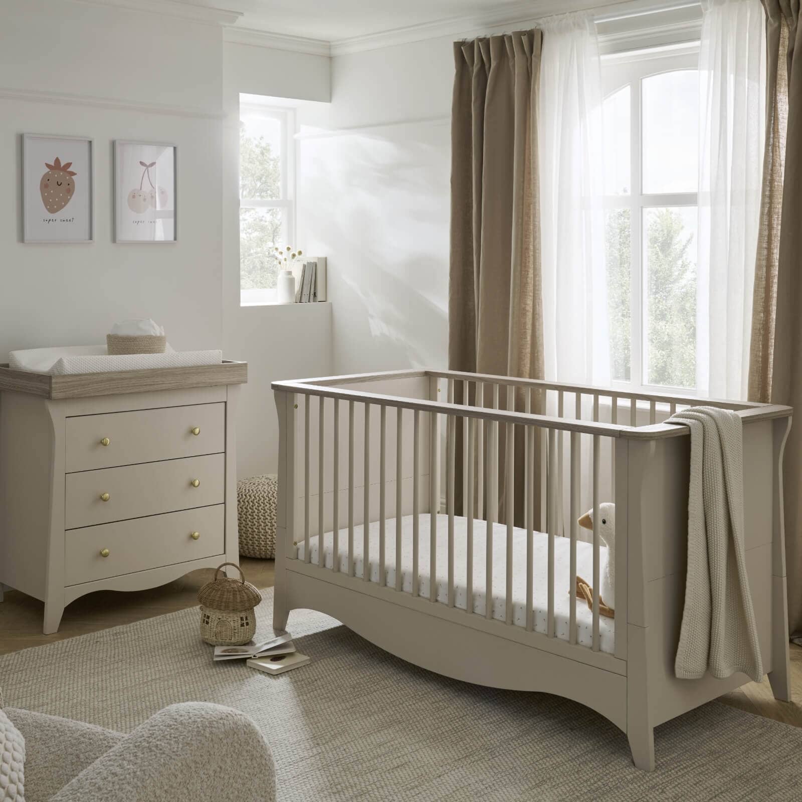 Cuddleco Nursery Furniture CuddleCo Clara 2 Piece Nursery Furniture Set - Cashmere/Ash