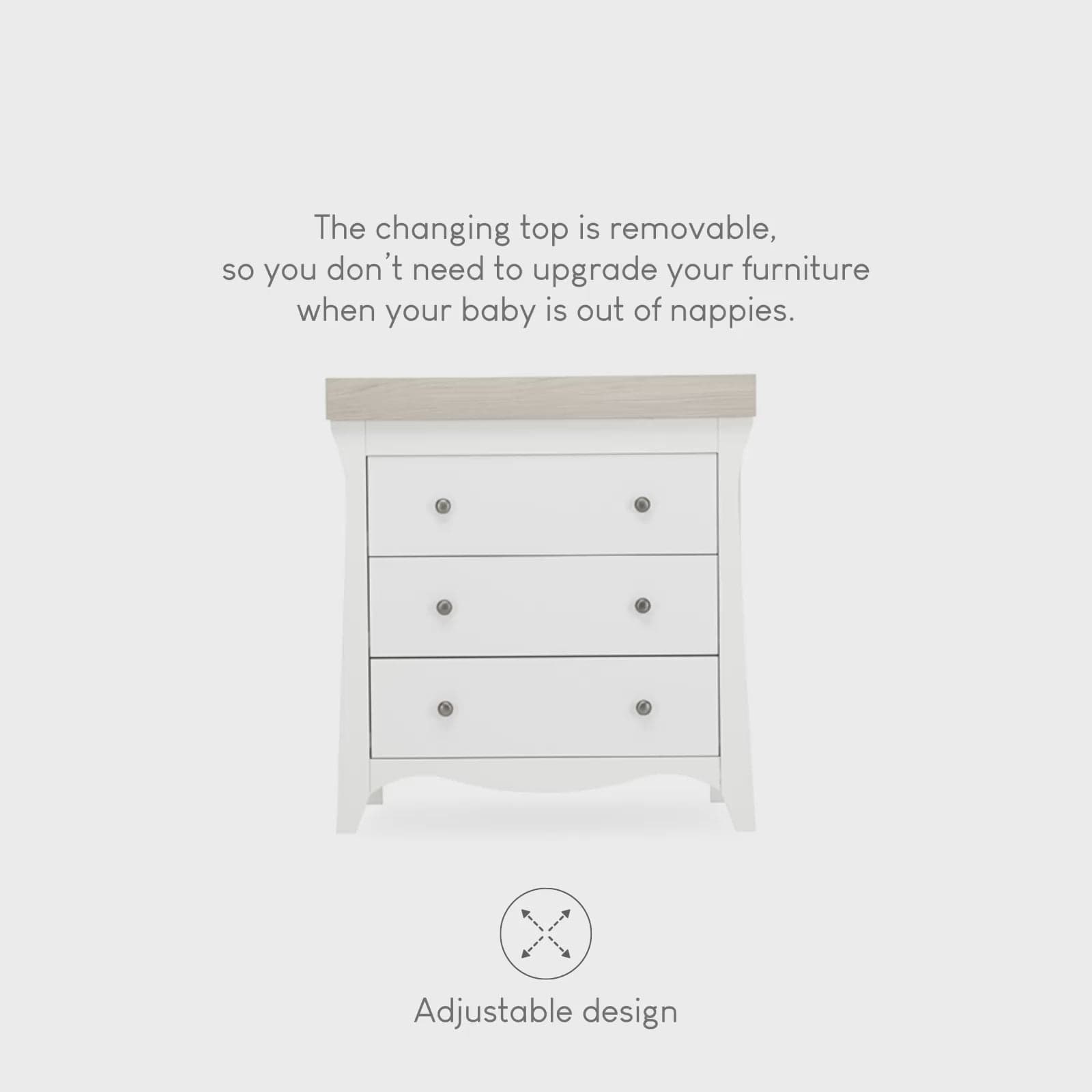 Cuddleco Nursery Furniture CuddleCo Clara Dresser & Changer - White/Ash