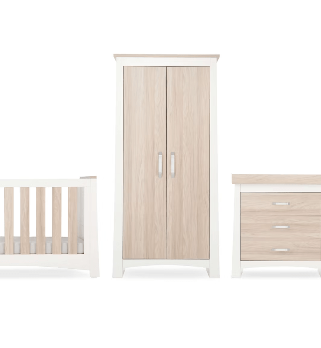 Cuddleco Nursery Furniture CuddleCo Lana 3 Piece Nursery Furniture Set - Ash & White