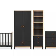 Cuddleco Nursery Furniture CuddleCo Rafi 4 Piece Nursery Furniture Set - Oak & Black