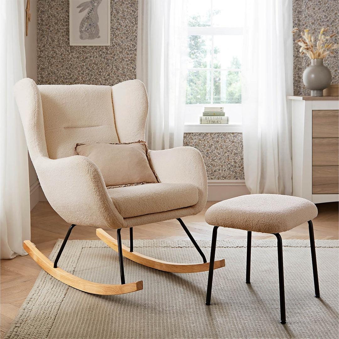 CuddleCo Nursing Chair Marley Nursing Chair and Footstool - Teddy Light Beige