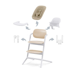 Cybex Highchair Sand White Cybex LEMO 4-in-1 Highchair Set