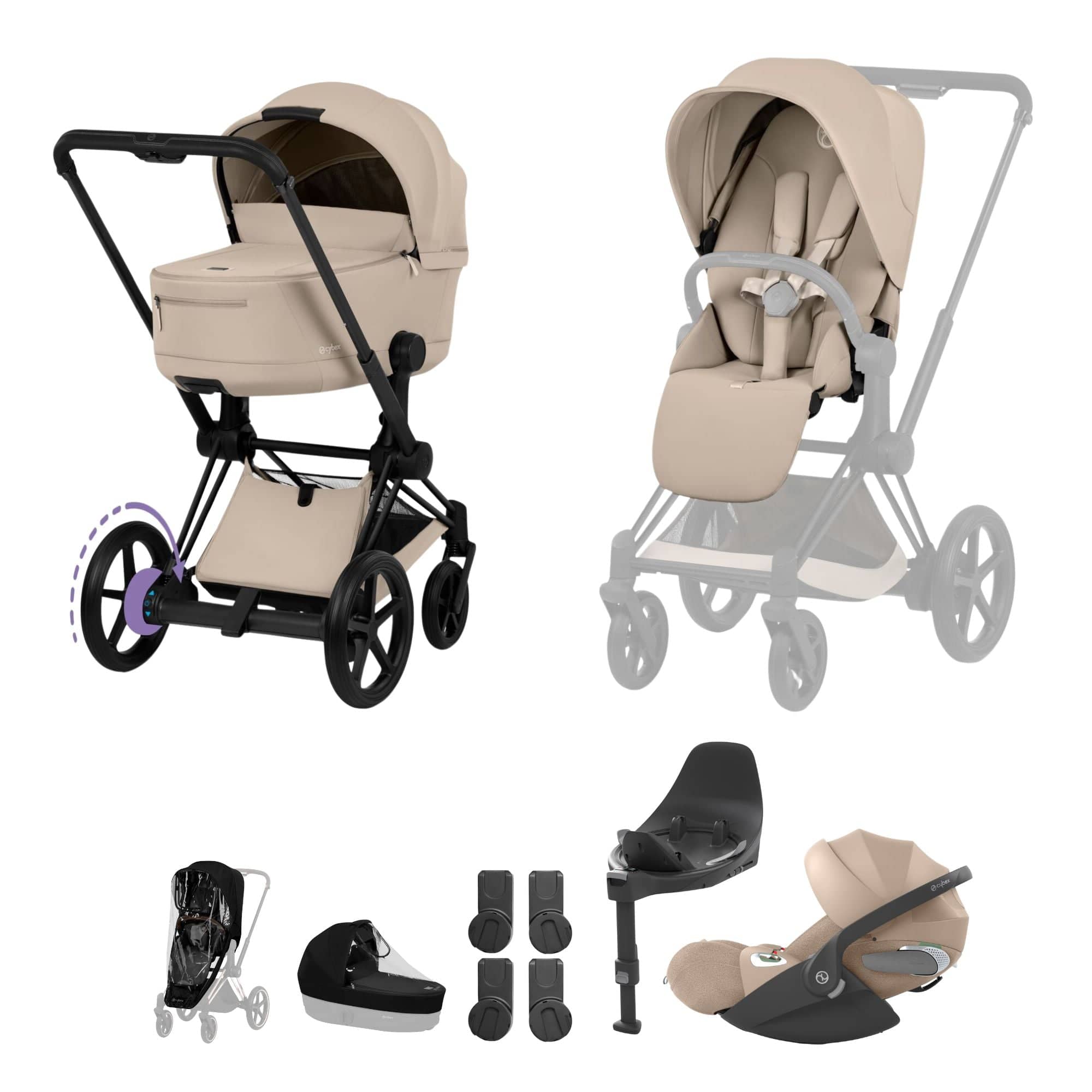 Cybex Prams & Car Seat Bundles Cybex EPriam Ultimate Bundle - Comfort Collection - Beige 2026