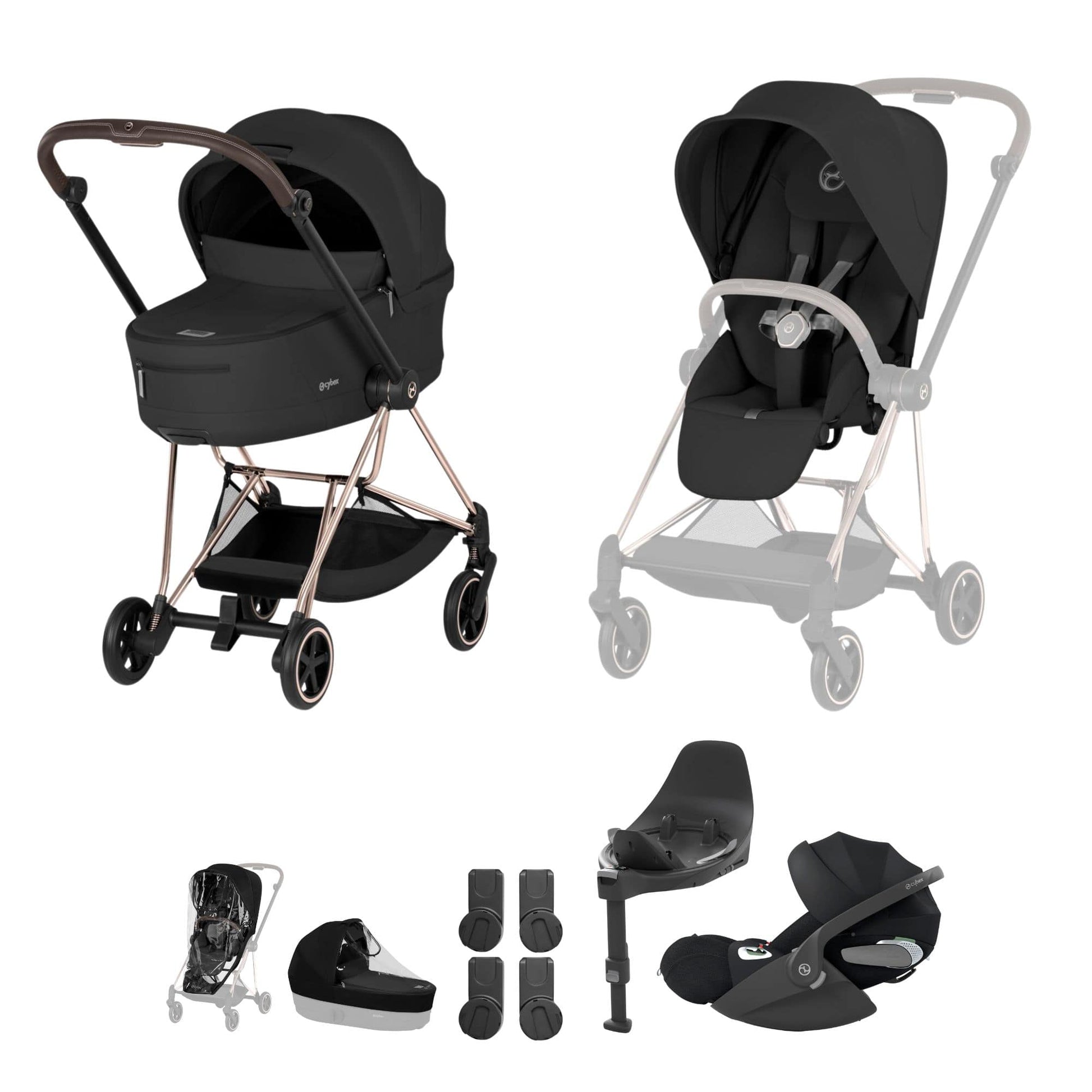 Cybex Prams & Car Seat Bundles Cybex Mios Ultimate Bundle - Comfort Collection - Rose Gold/ Black 2026