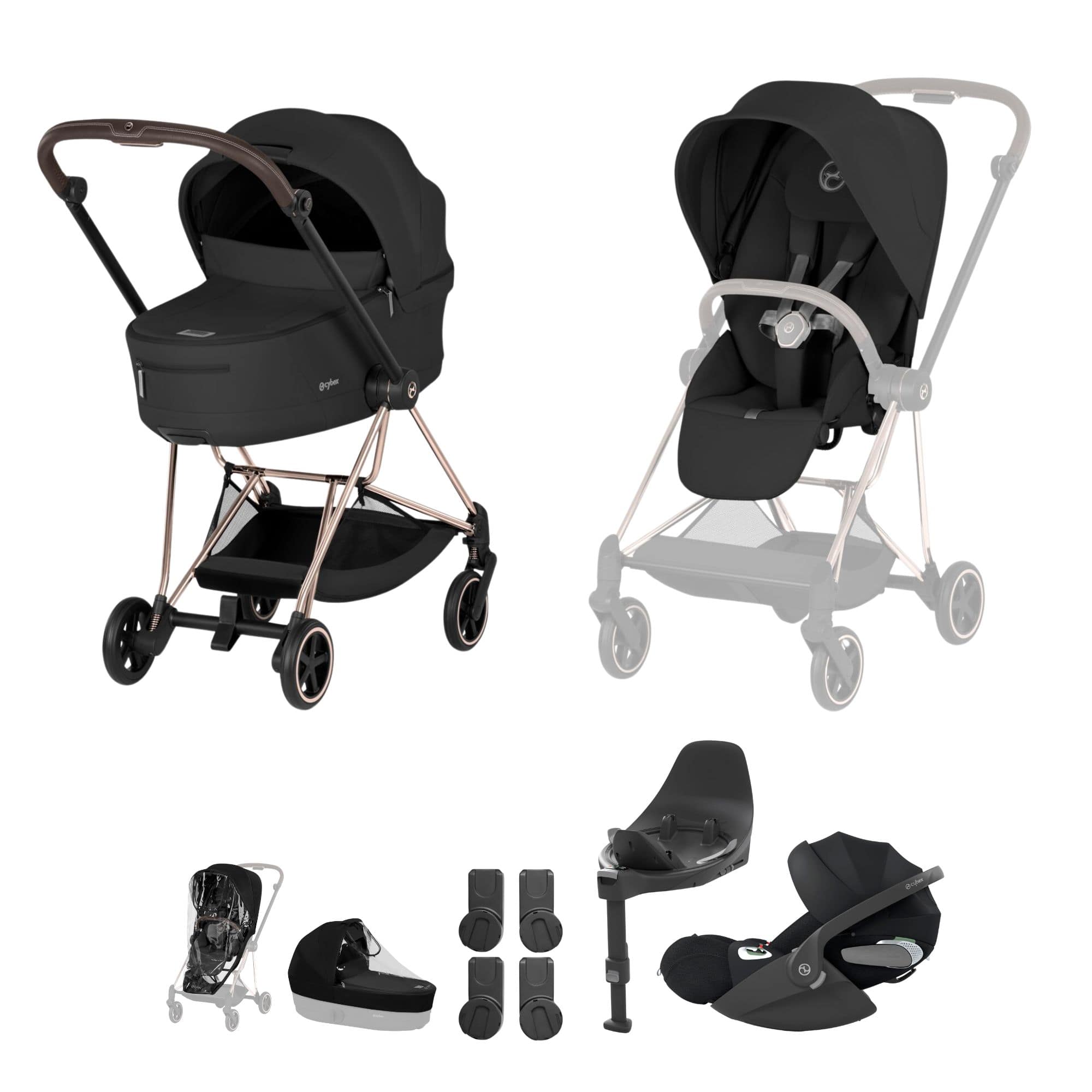 Cybex Prams & Car Seat Bundles Cybex Mios Ultimate Bundle - Comfort Collection - Rose Gold/ Black 2026