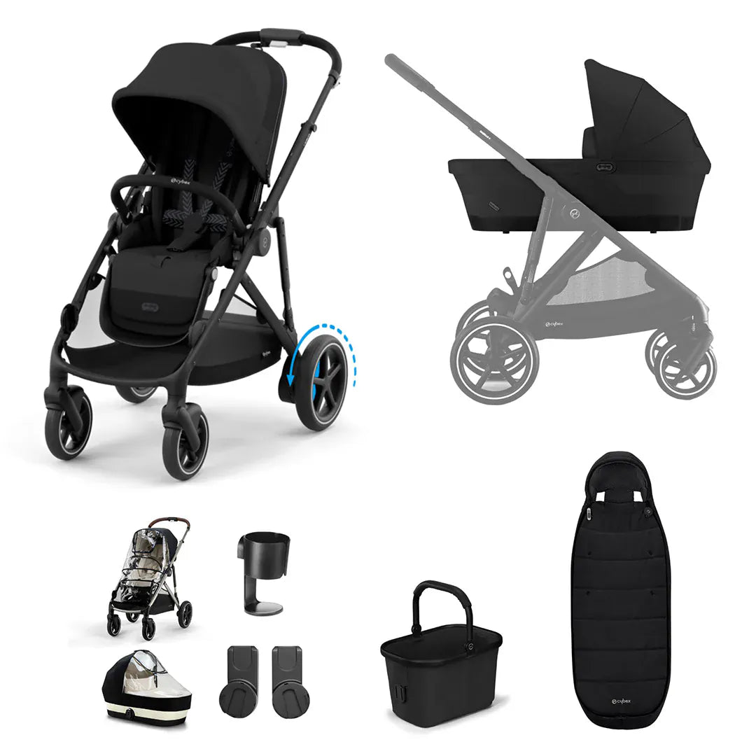 Cybex Prams Cybex e-Gazelle S - Essential Bundle - Moon Black