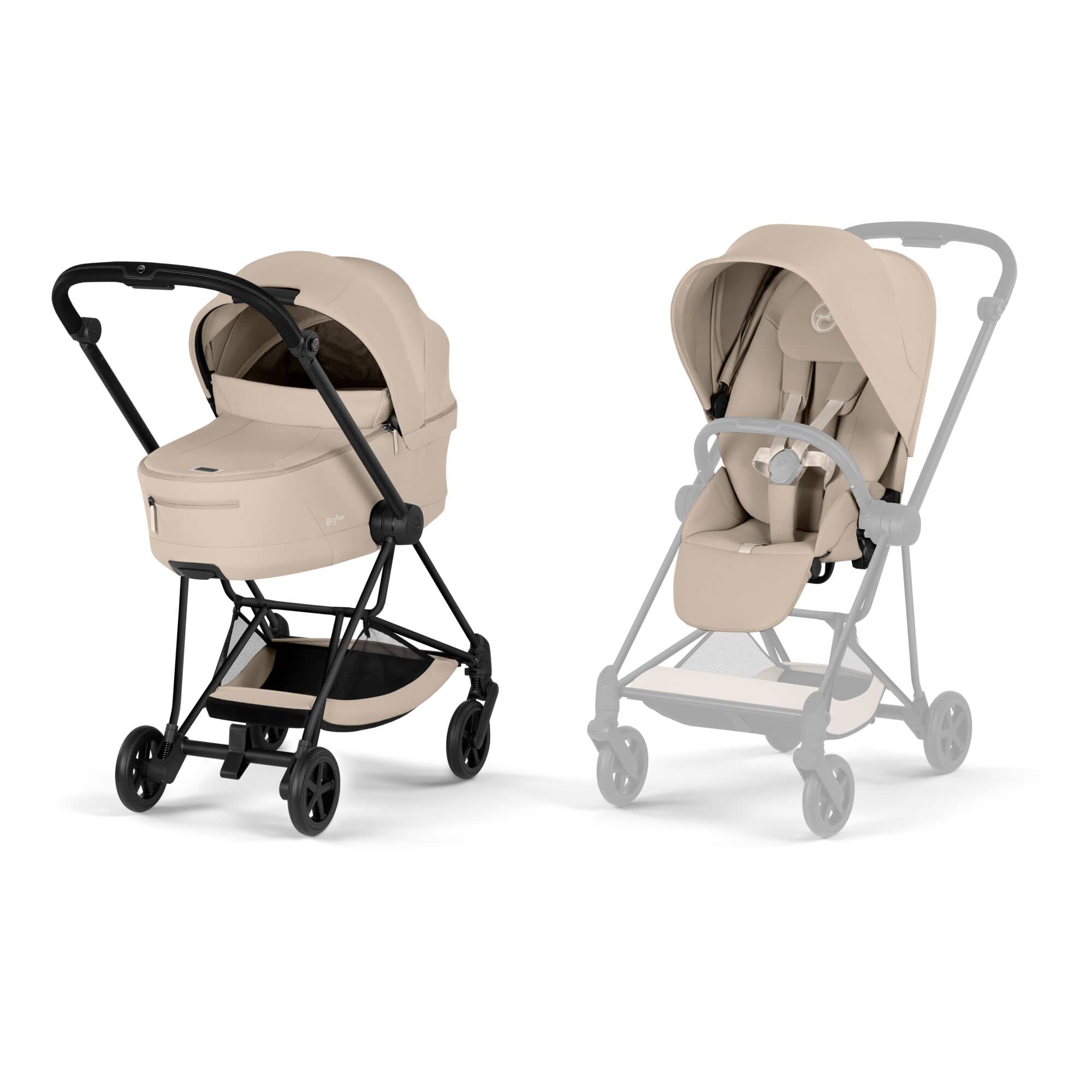 Cybex Prams & Pushchairs Cybex Mios Puschair & Fold Cot Bundle - Black/Cozy Beige 2026
