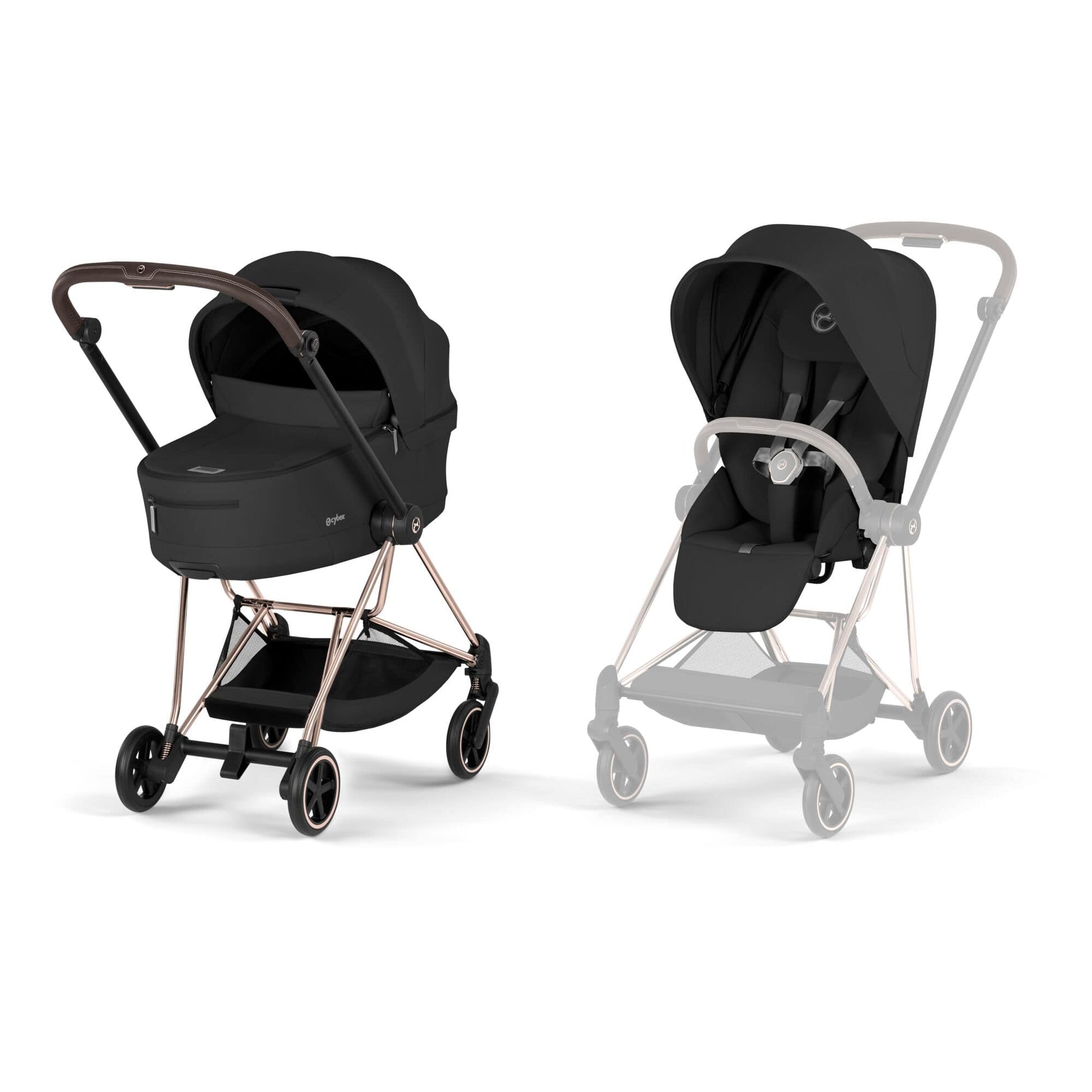 Cybex Prams & Pushchairs Cybex Mios Puschair & Fold Cot Bundle -Rosegold/ Black 2026