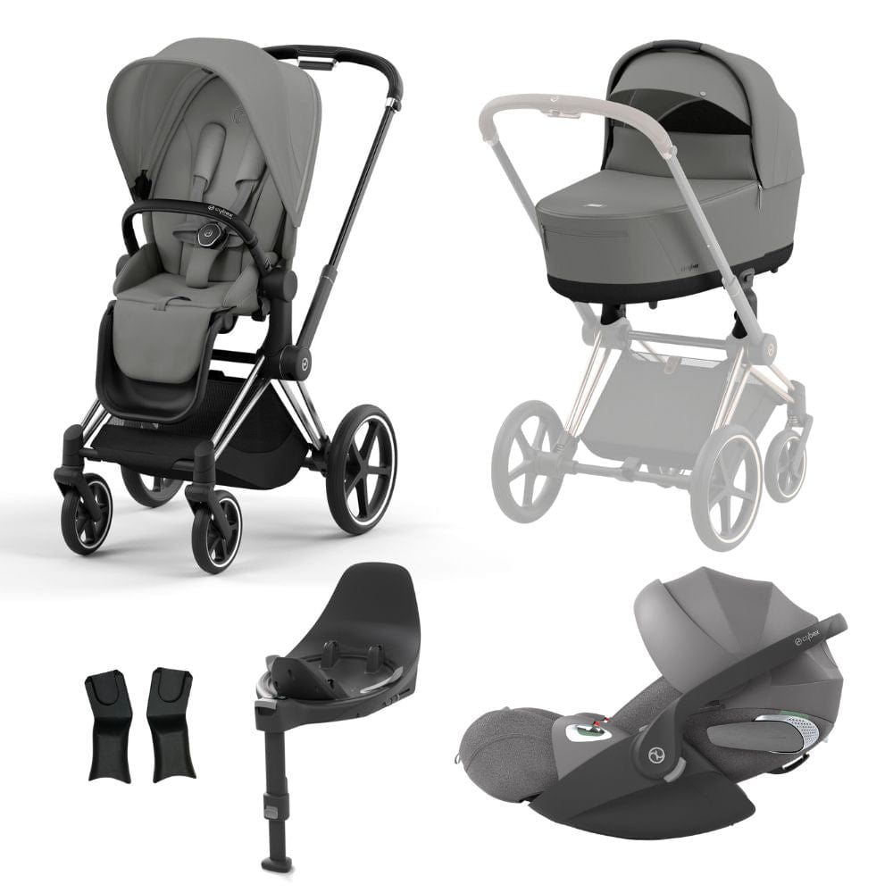 Cybex Prams & Pushchairs Mirage Grey Cybex Priam Chome │ Black Bundle