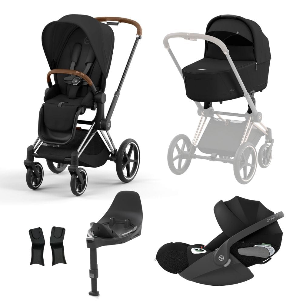 Cybex Prams & Pushchairs Sepia Black Cybex Priam Chrome │ Brown Bundle