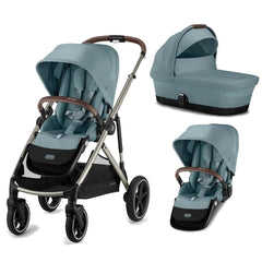 Cybex Prams Sky Blue / Taupe Frame *Independent Exclusive* / With Carrycot Cybex Gazelle S Duo Pushchair 2023