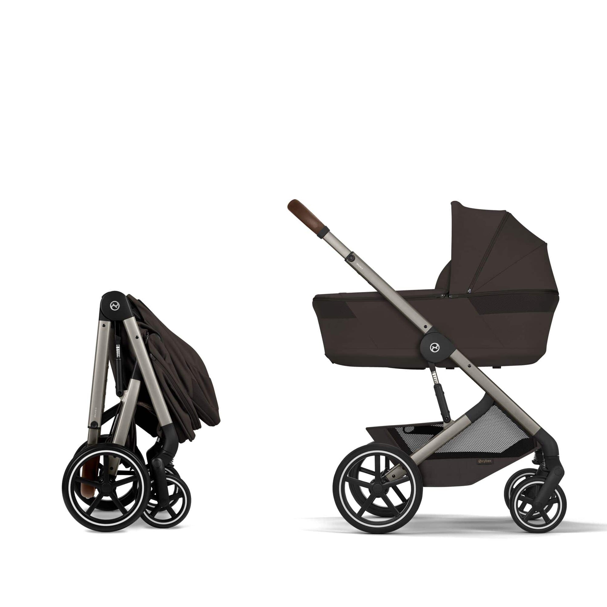 Cybex Travel System Cybex Balios S Lux with Folding Carrycot - Chocolate Brown Bundle - Pre Order