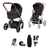 Cybex Travel System Cybex Balios S Lux with Folding Carrycot - Chocolate Brown Bundle - Pre Order