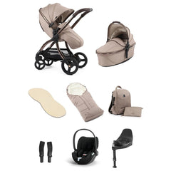 Egg Houndstooth Almond / Cybex Cloud T Egg3 Special Edition Travel System Bundle