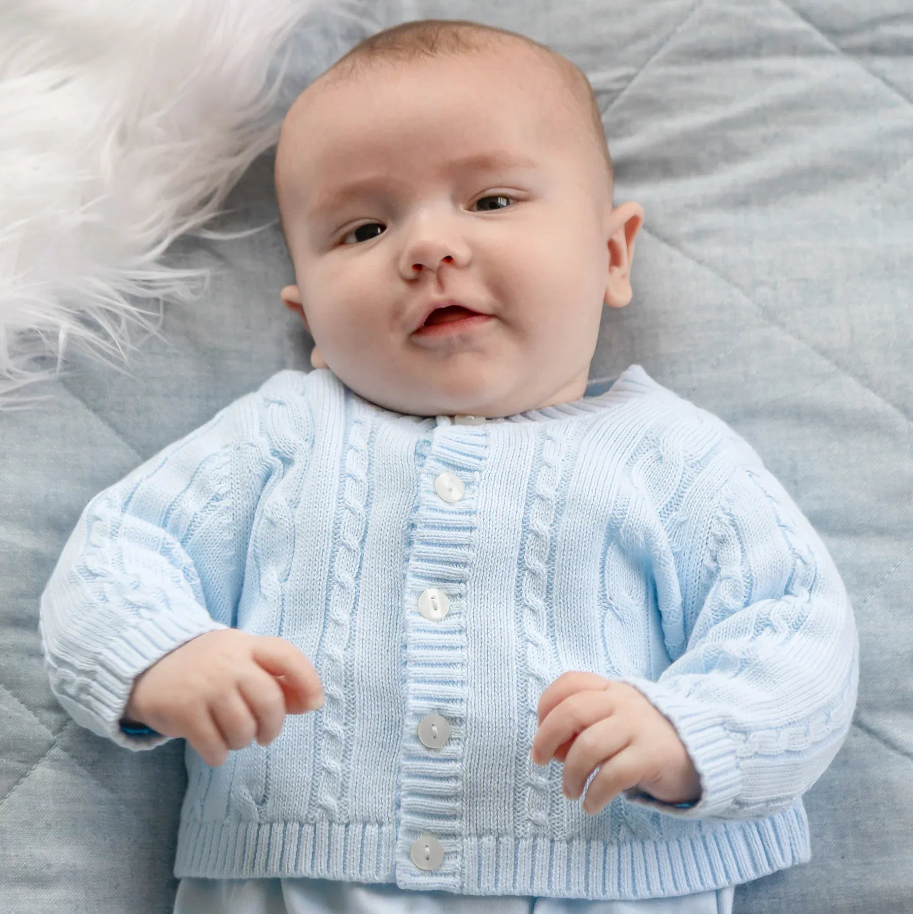 Emile et Rose baby clothing Emile Et Rose Morgan Blue Knit Cardigan