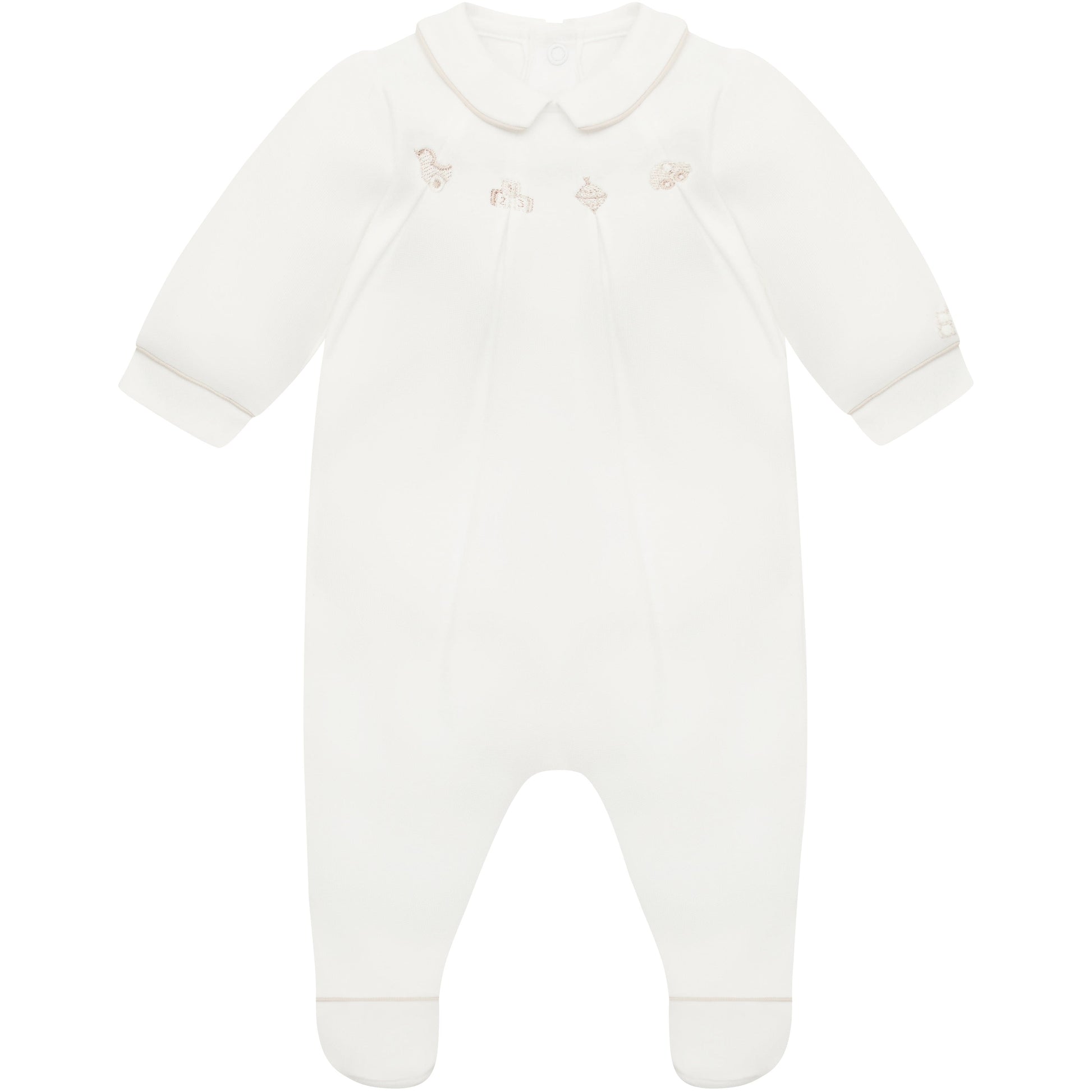 Emile et Rose Babygrow Emile et Rose Stone & White 'Leslie' Babygrow