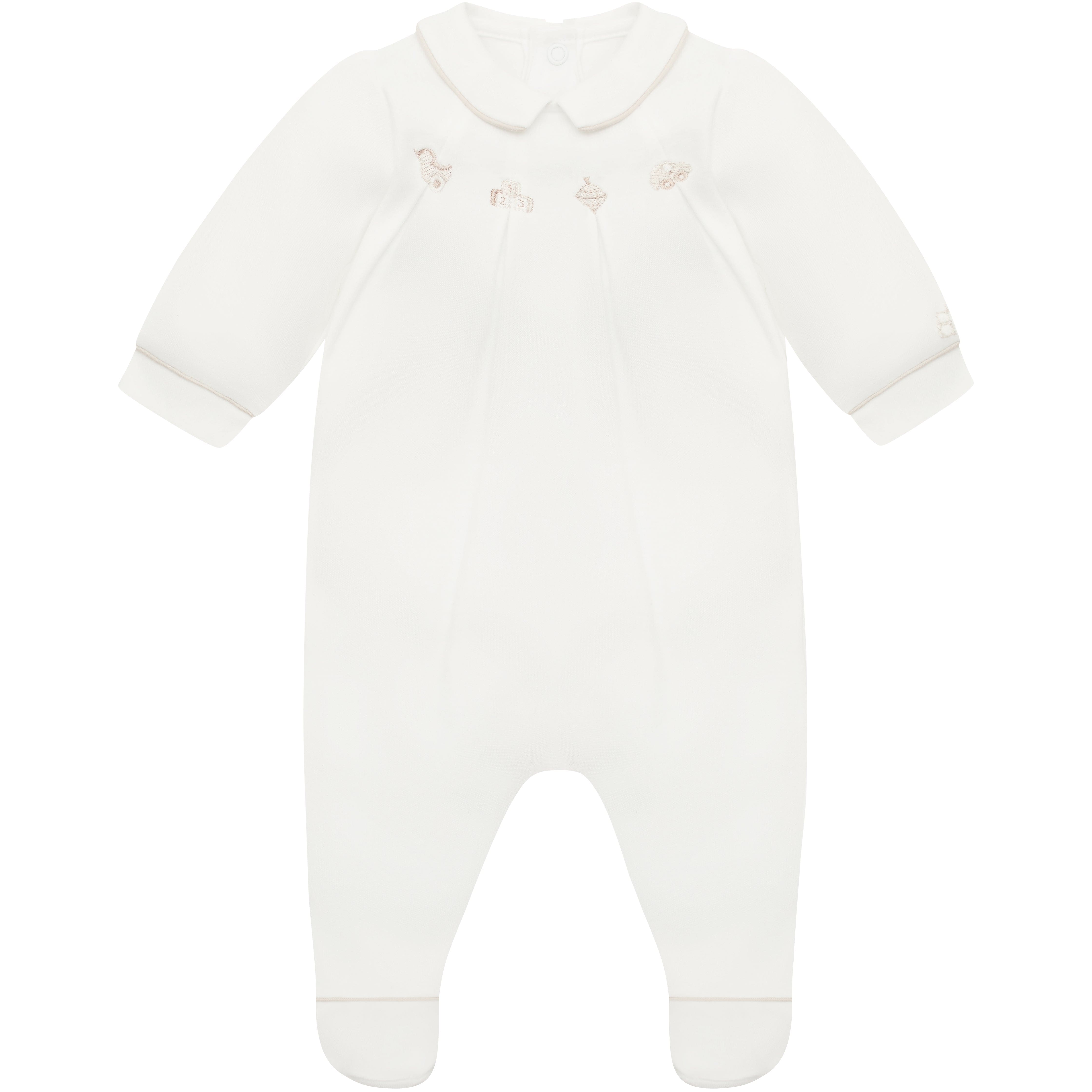 Emile et Rose Babygrow Emile et Rose Stone & White 'Leslie' Babygrow