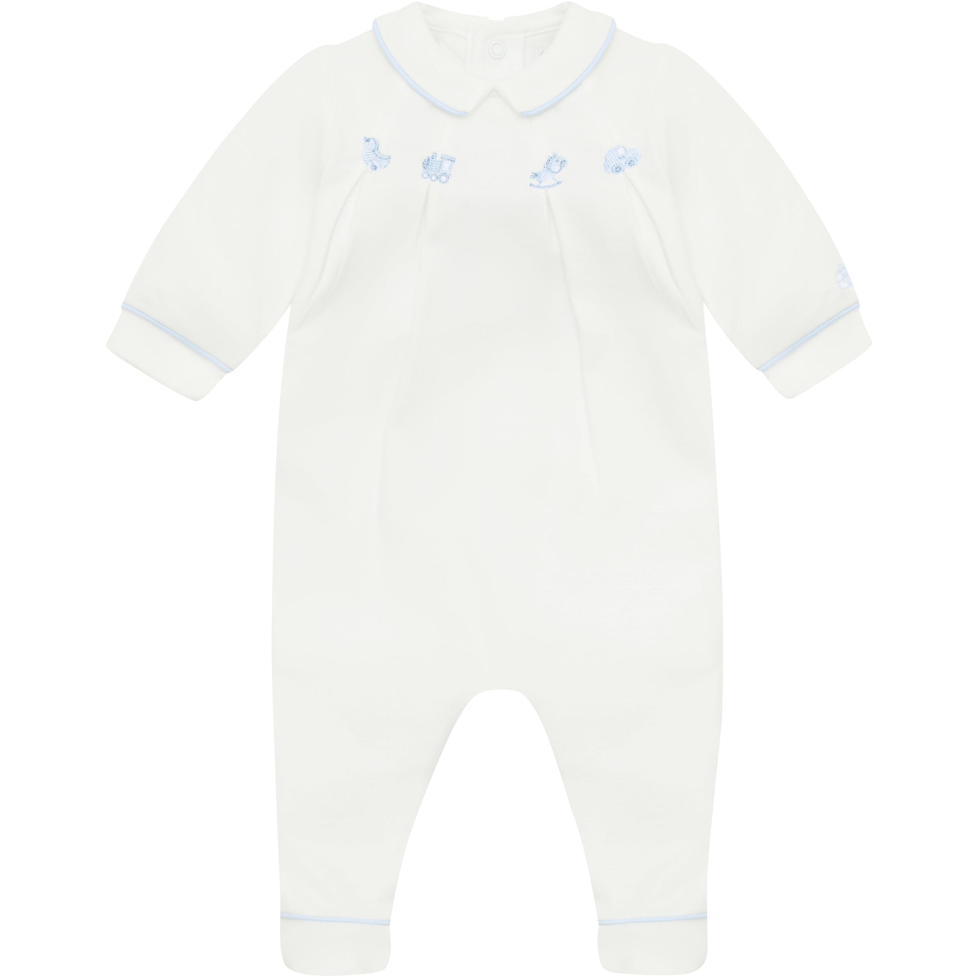 Emile et Rose Babygrow Emile et Rose White & Blue 'Larry' Babygrow