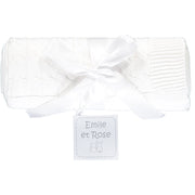 Emile et Rose Blanket Emile et Rose 'Glacier' White Knit Baby Blanket