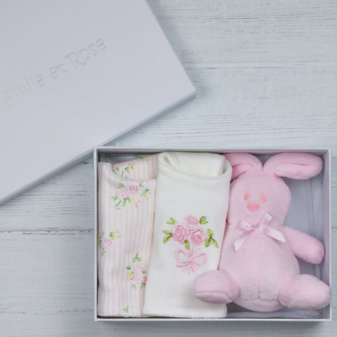 Emile et Rose Gifts Emile et Rose 'Tilda' Pink Bib Gift Set