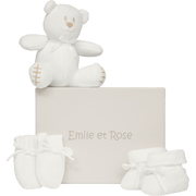 Emile et Rose Hat & Gloves Emile Et Rose Kelsey White Set