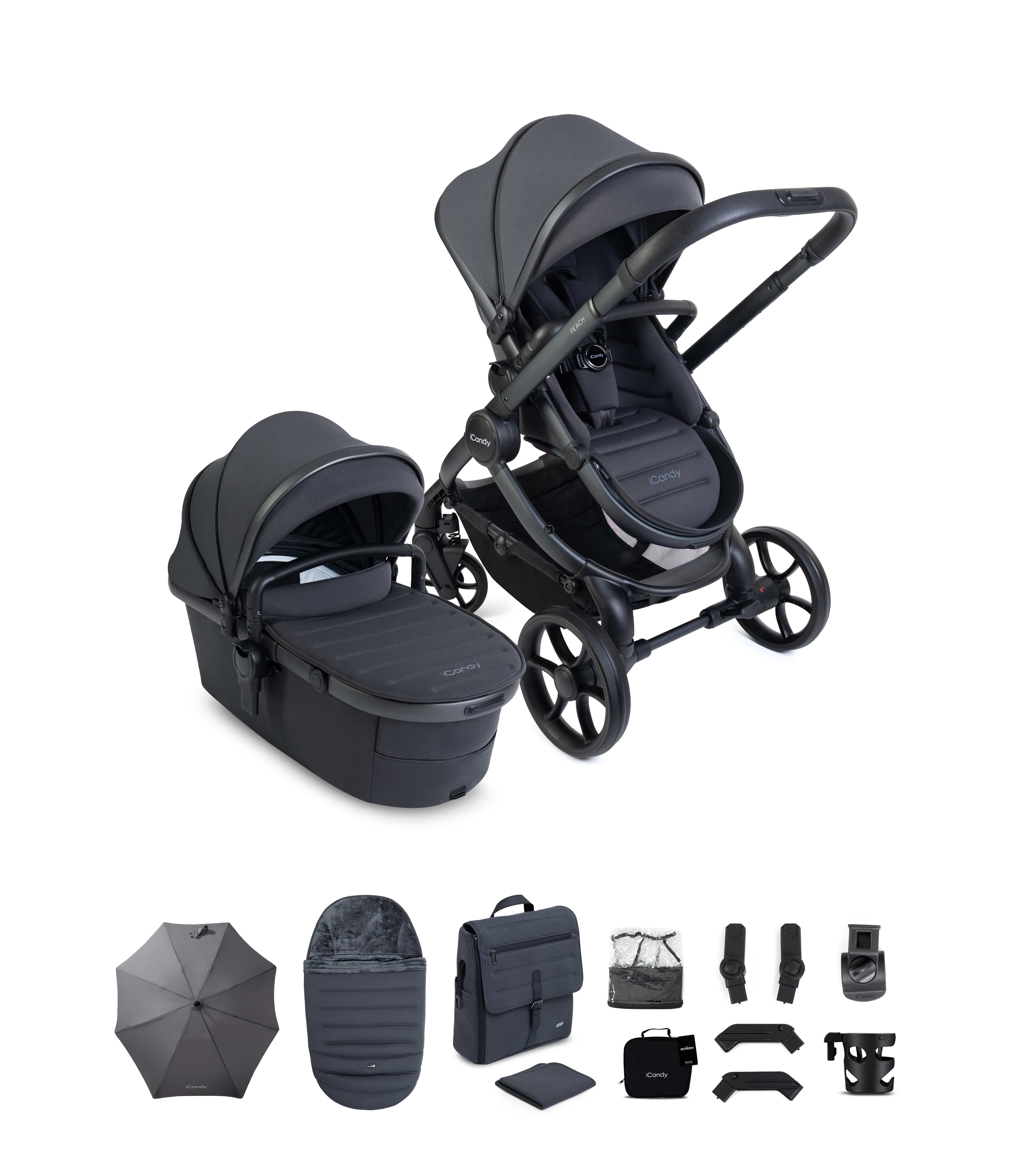 iCandy Prams & Pushchairs iCandy Peach 8 Complete Bundle - Grey