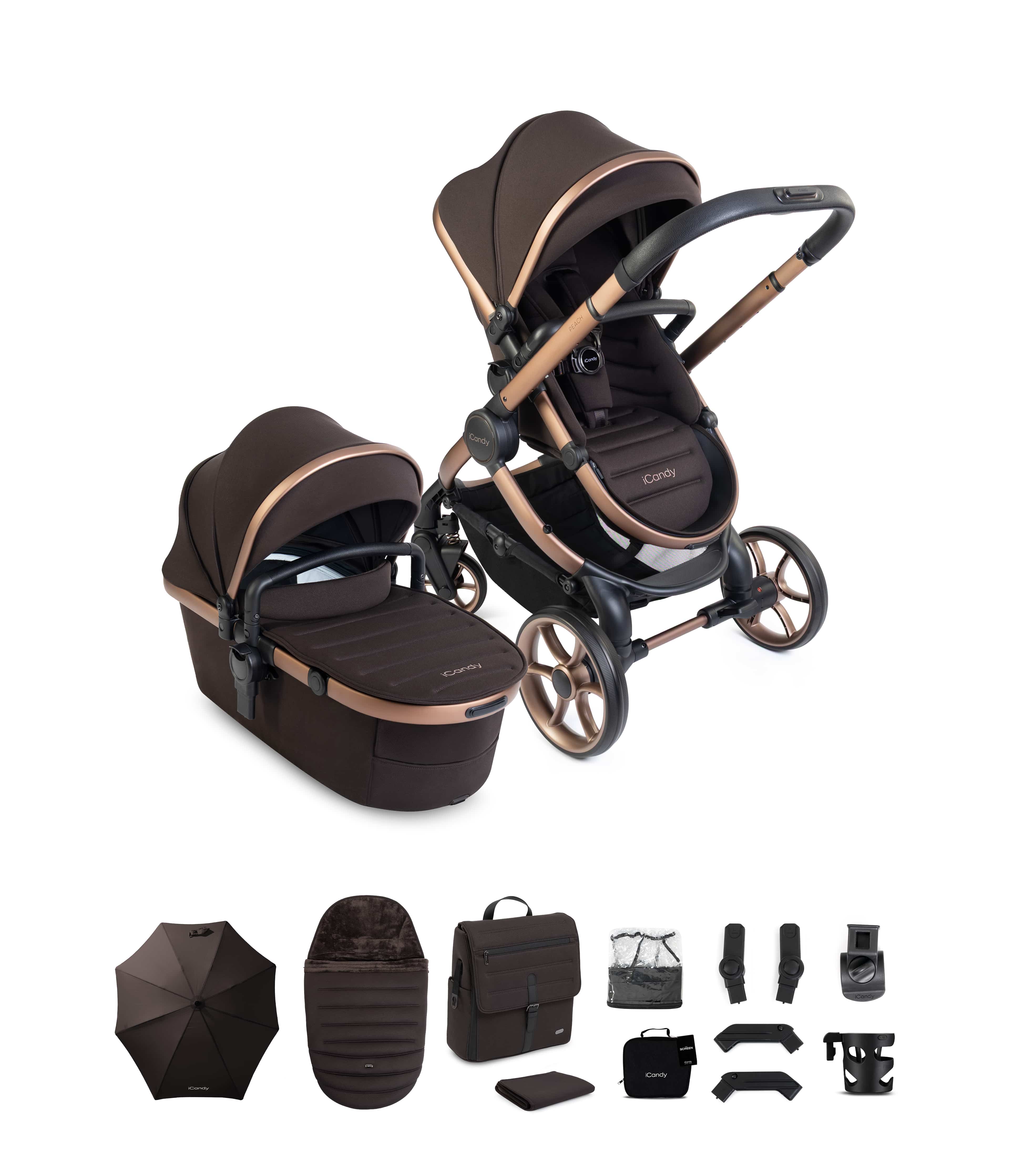 iCandy Prams & Pushchairs iCandy Peach 8 Complete Bundle - Pecan