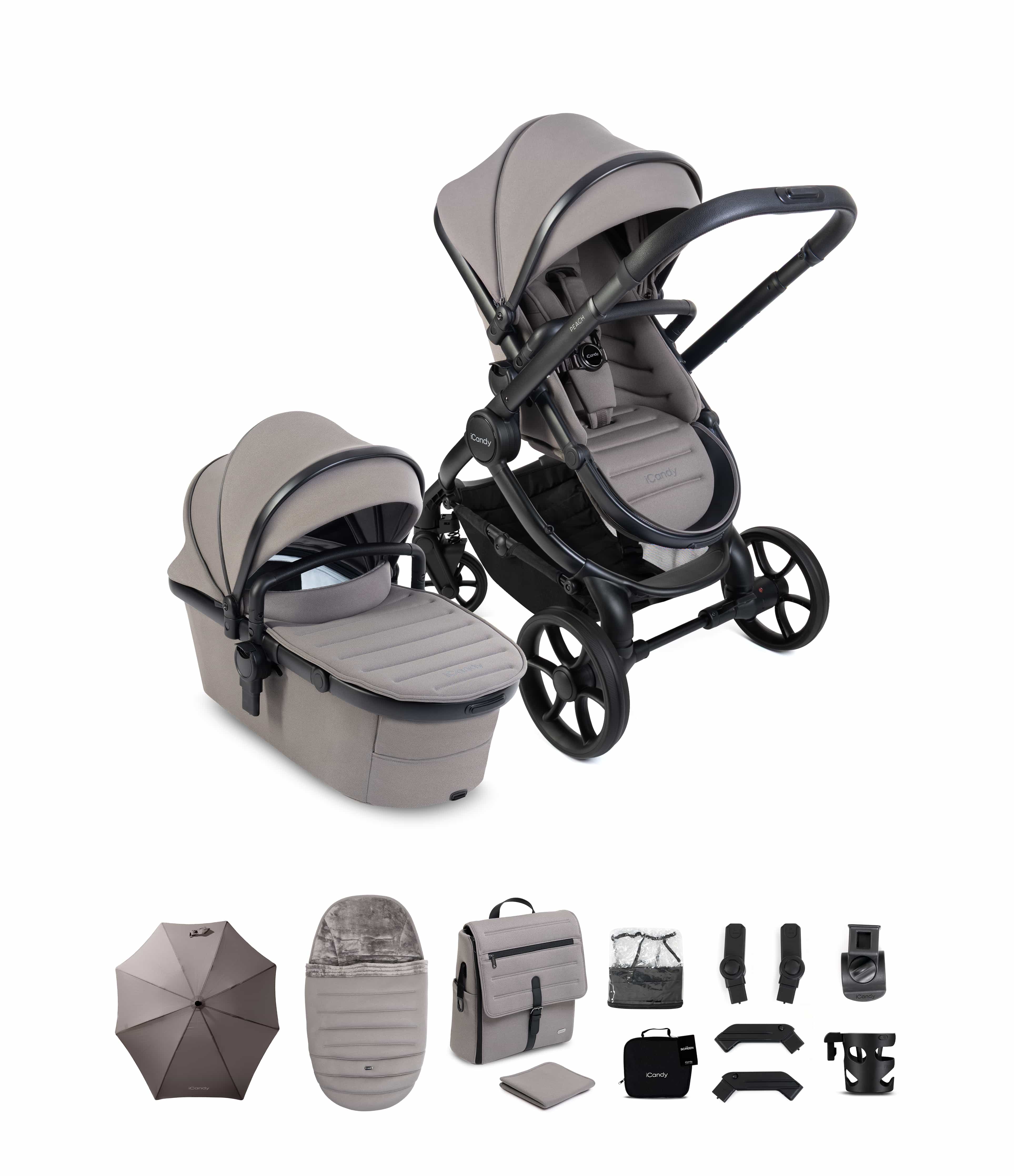 iCandy Prams & Pushchairs iCandy Peach 8 Complete Bundle- Porcini