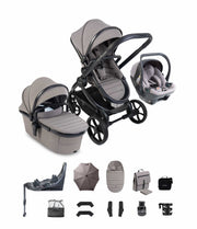 iCandy Prams & Pushchairs iCandy Peach 8 Complete Bundle with 360 Cocoon Car Seat & Base- Porcini
