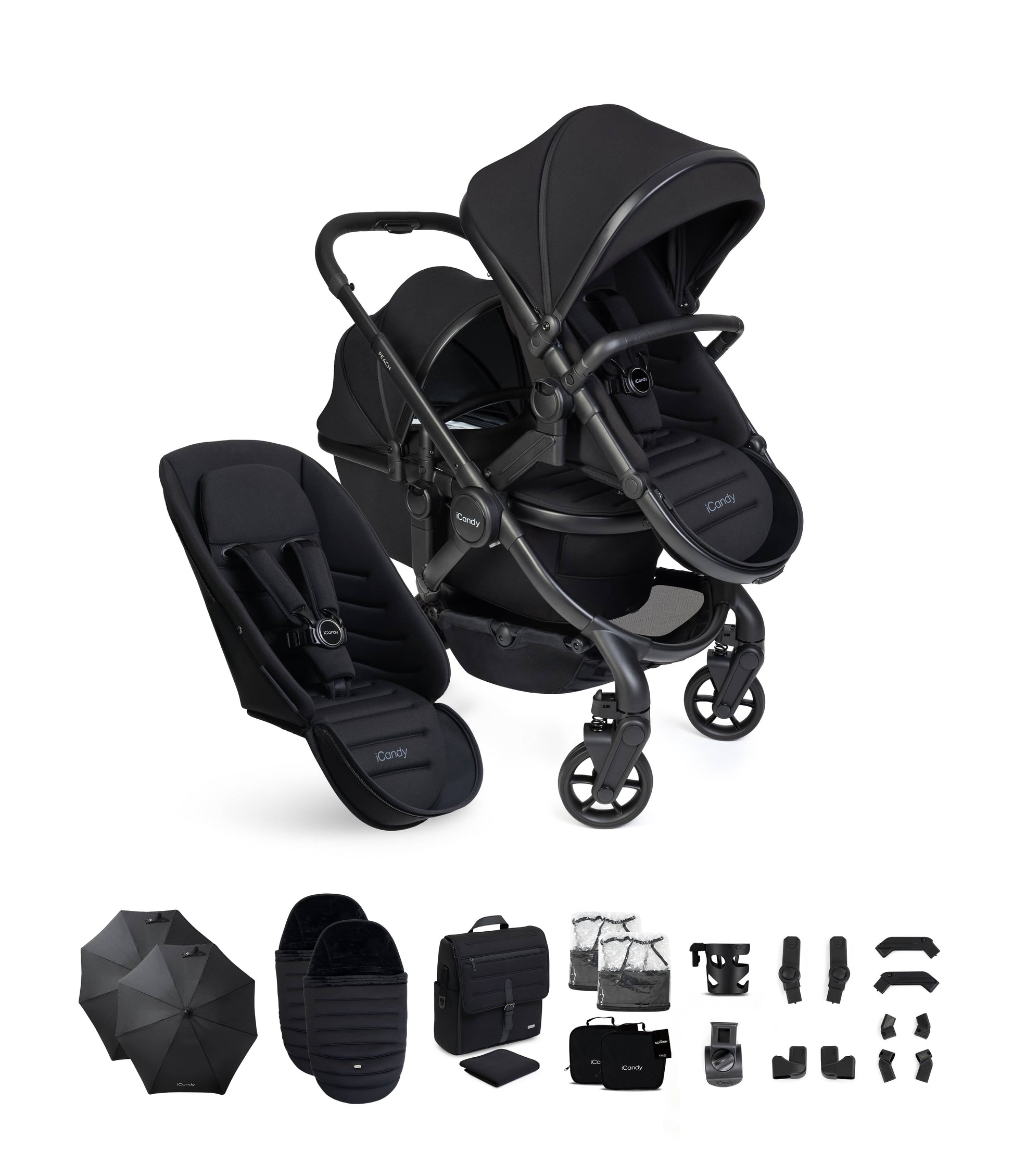iCandy Prams & Pushchairs iCandy Peach 8 Complete Duo Bundle- Black