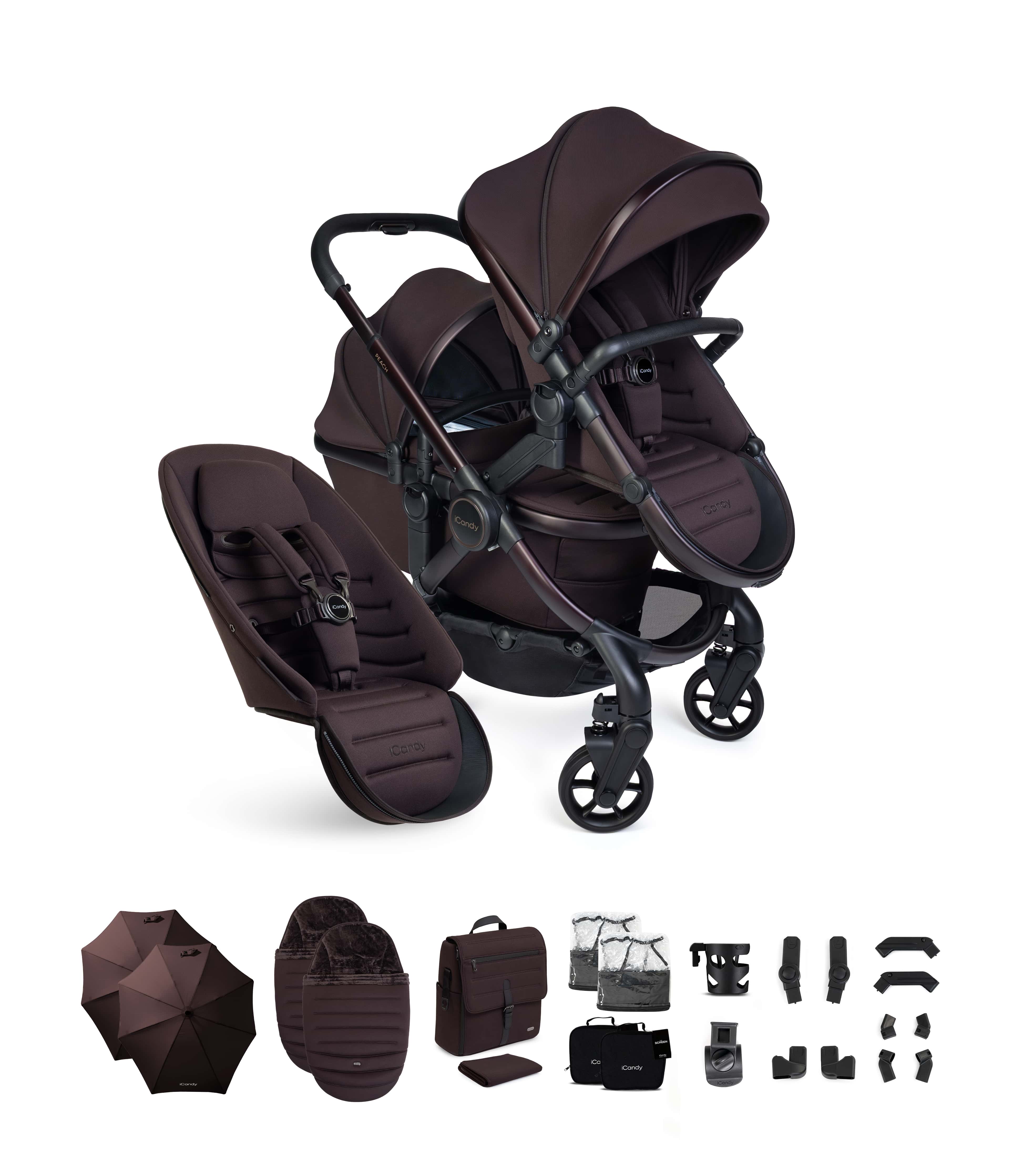 iCandy Prams & Pushchairs iCandy Peach 8 Complete Duo Bundle- Coffee Bean