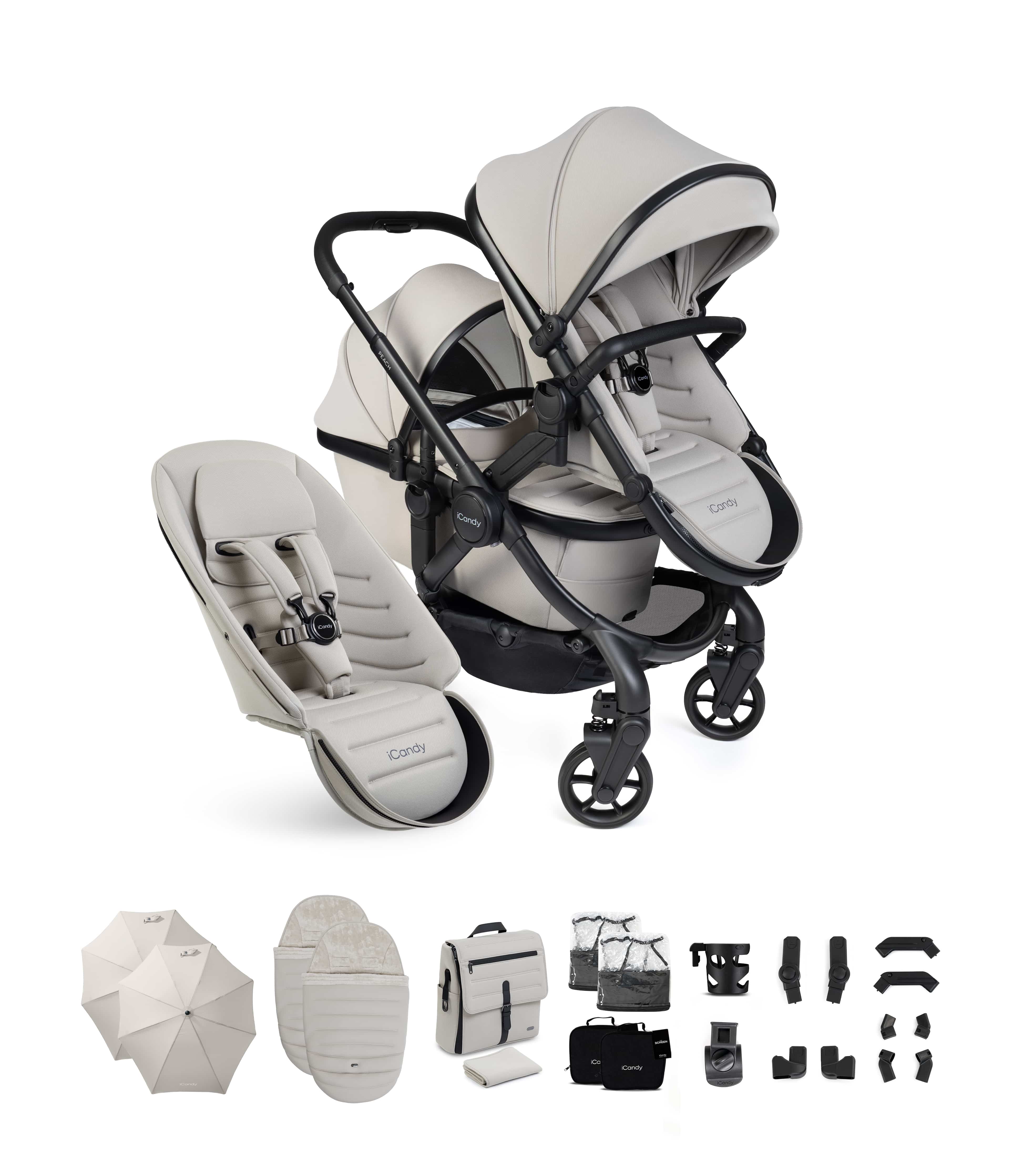 iCandy Prams & Pushchairs iCandy Peach 8 Complete Duo Bundle- Taupe