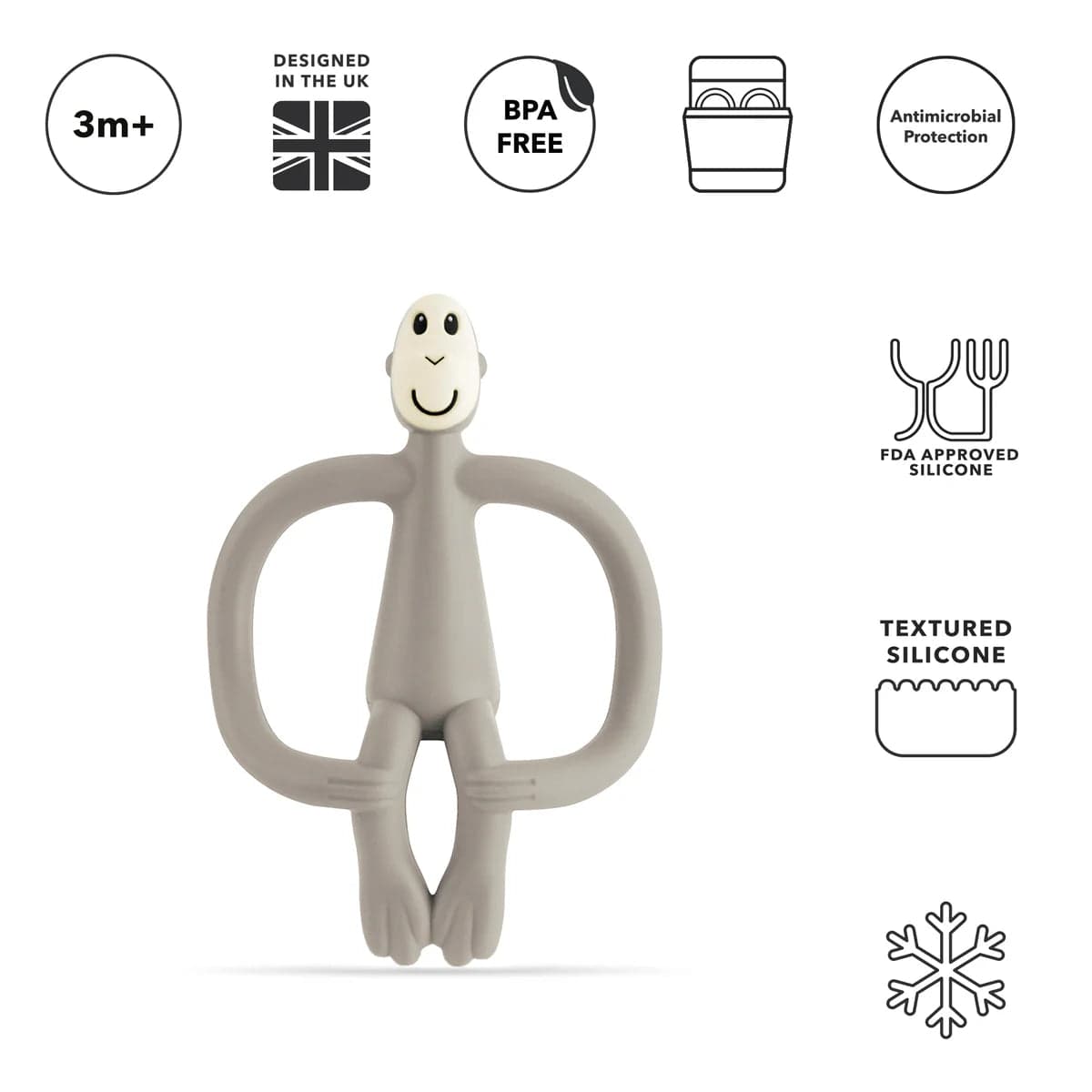 Matchstick Monkey Toys Matchstick Monkey Teething Toy - Grey