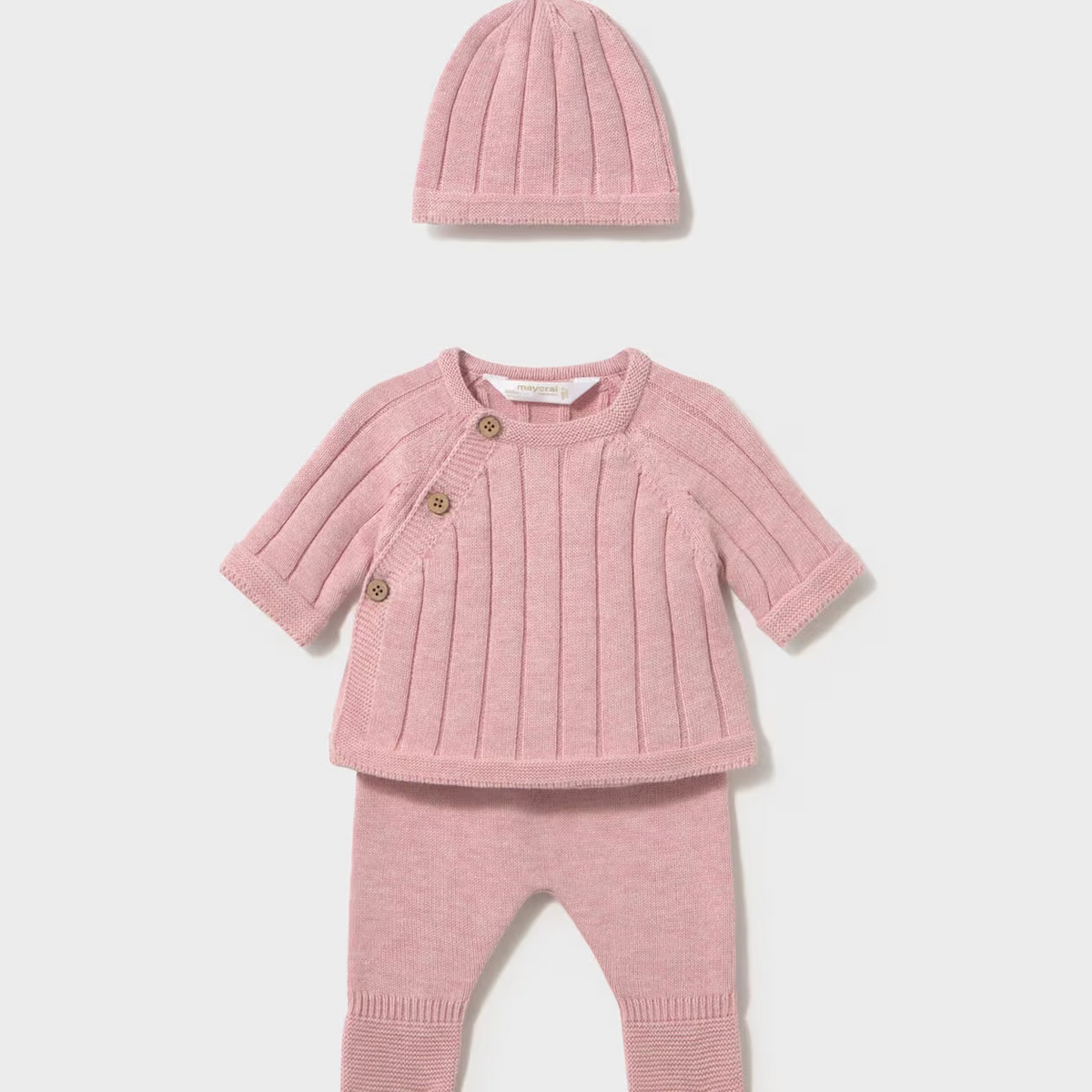 Mayoral 3 Piece Set Mayoral Dusty Pink 3 Piece Knit Set