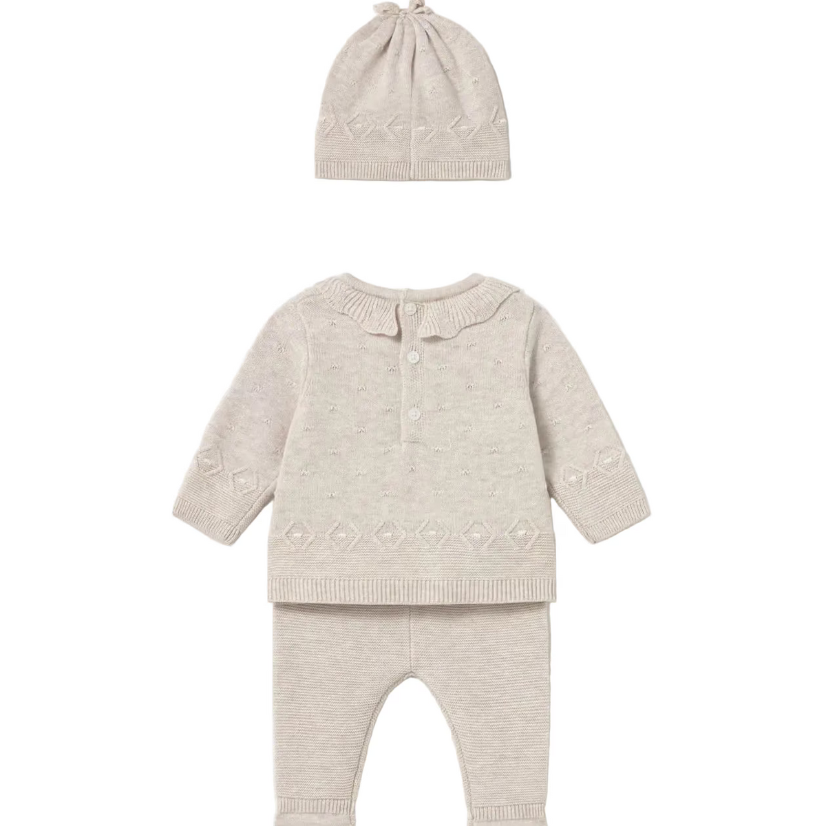 Mayoral 3 Piece Set Mayoral Girls Cream 3 Piece Knit Set