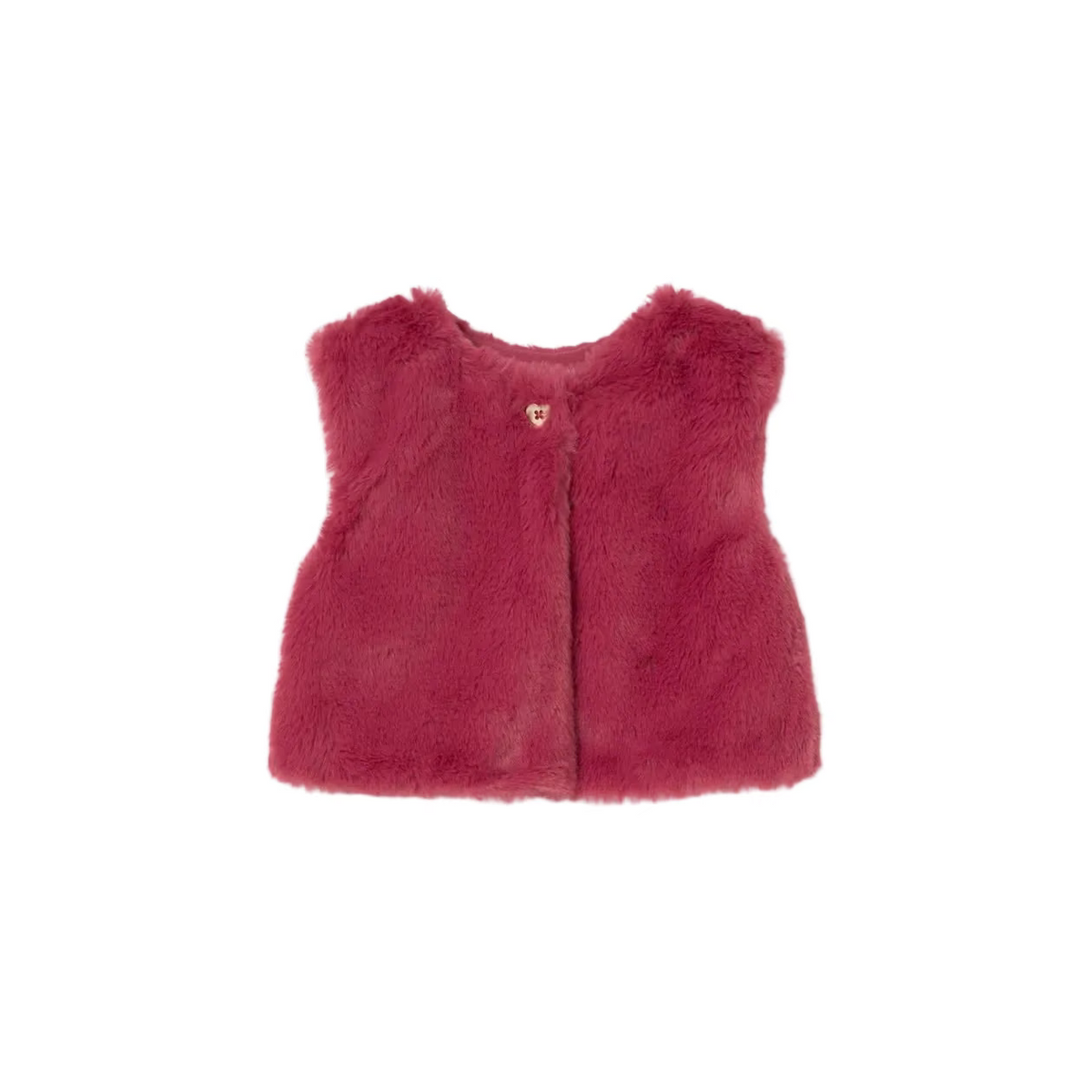 Mayoral 3 Piece Set Mayoral Pink, Floral 3 piece set with fur Gilet