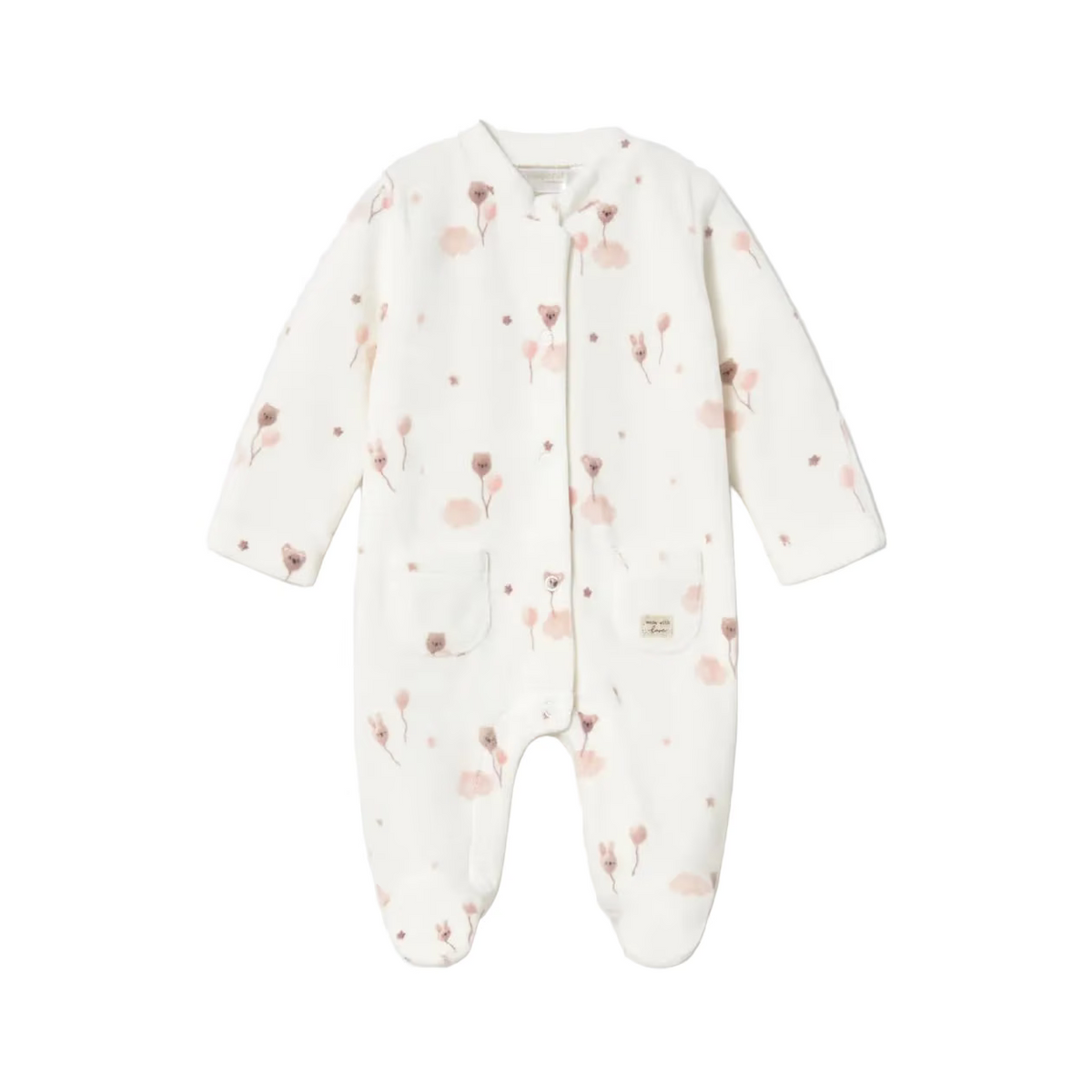 Mayoral Babygrow Mayoral Beige Cloud Balloon Print Babygrow
