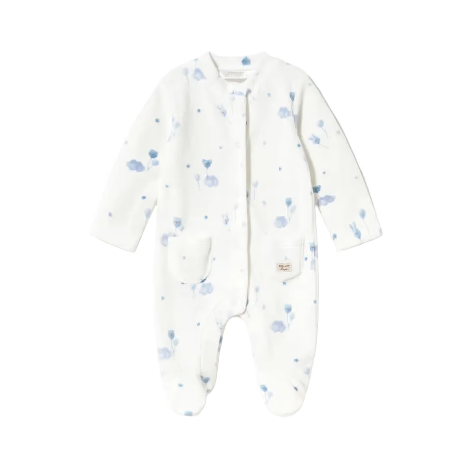Mayoral Babygrow Mayoral Blue Cloud Balloon Print Babygrow