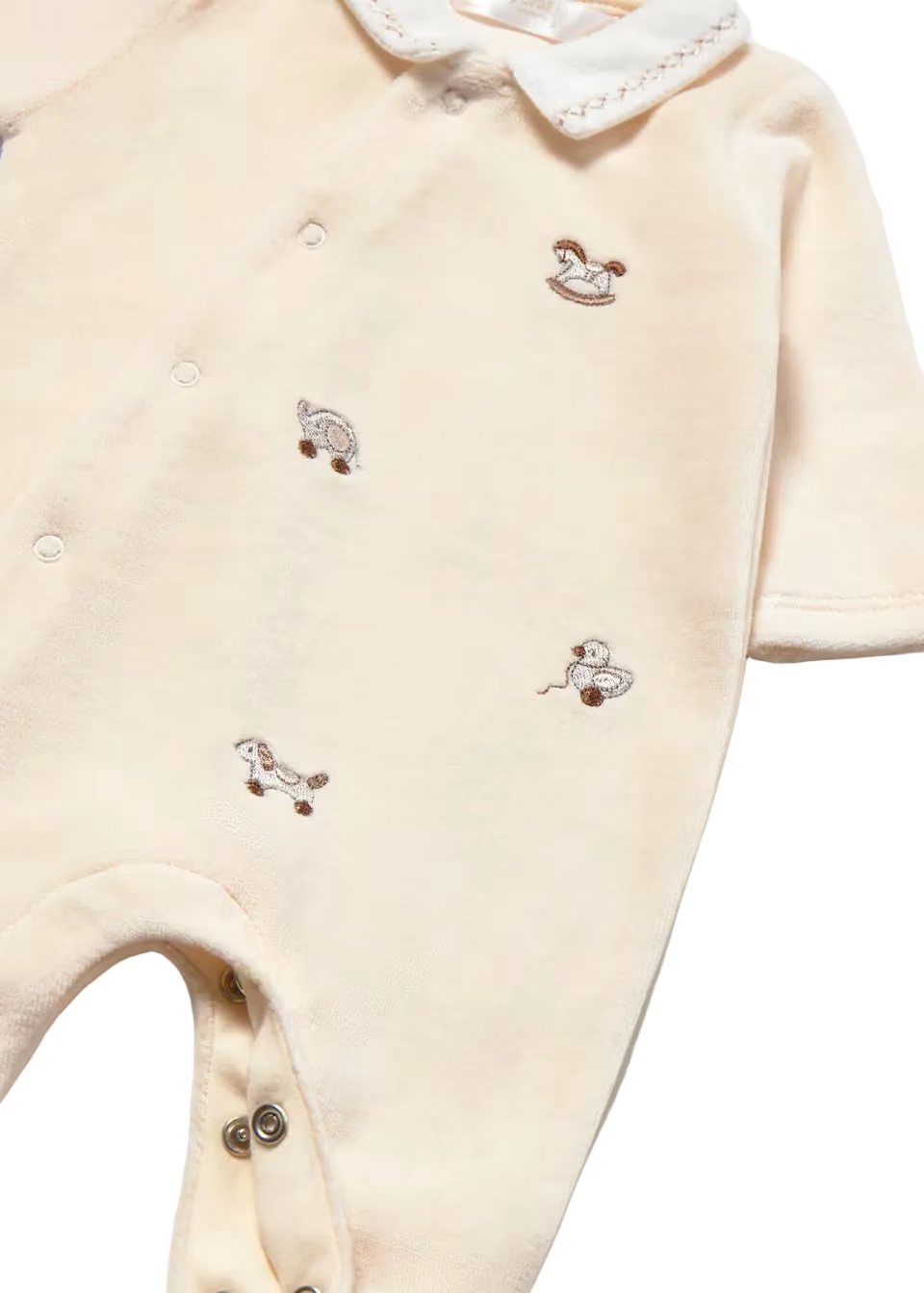 Mayoral Babygrow Mayoral Cream Velour Toys Babygrow