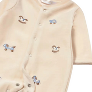 Mayoral Babygrow Mayoral Cream Velour With Blue Toys Babygrow