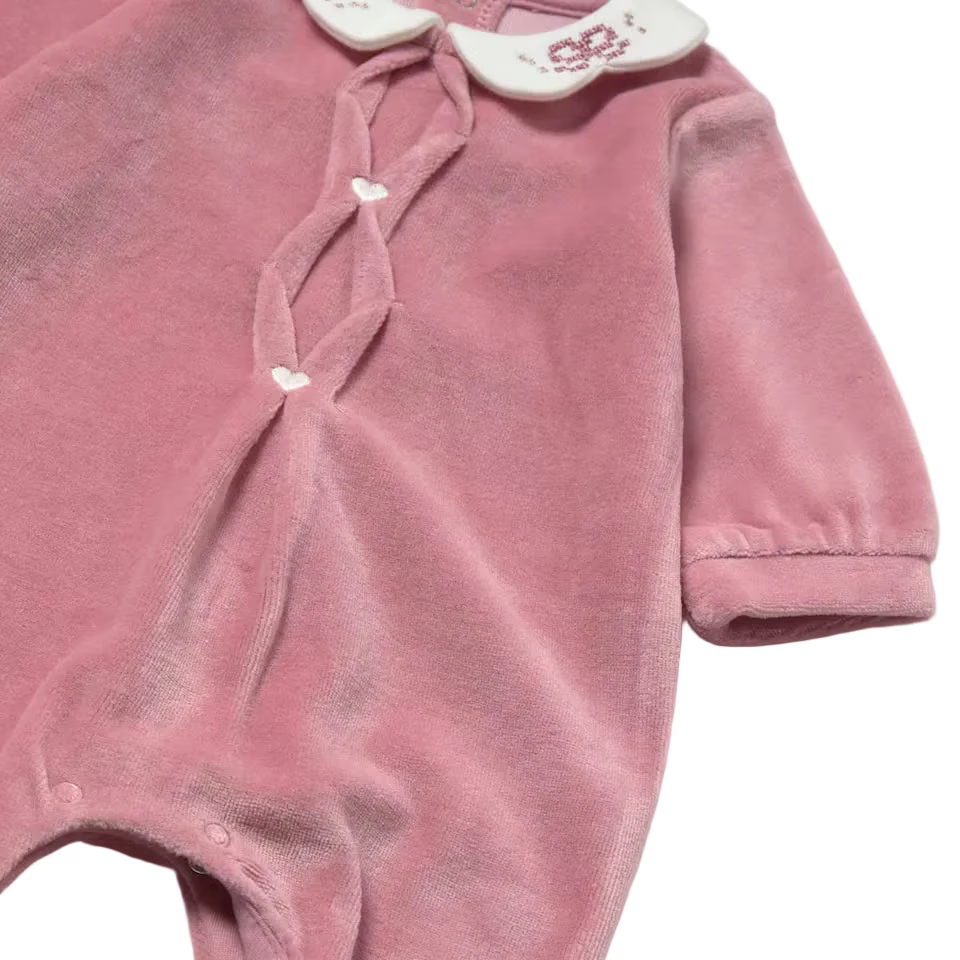 Mayoral Babygrow Mayoral Dusty Pink with Embroidered Collar