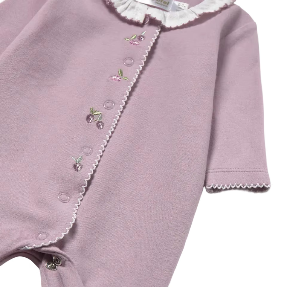 Mayoral Babygrow Mayoral Lilac with Embroidered Violets Babygrow