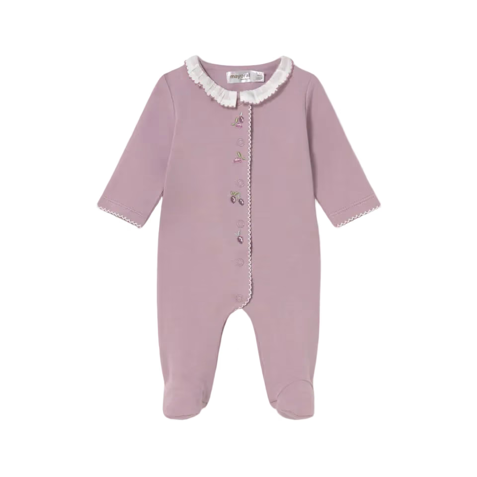 Mayoral Babygrow Mayoral Lilac with Embroidered Violets Babygrow