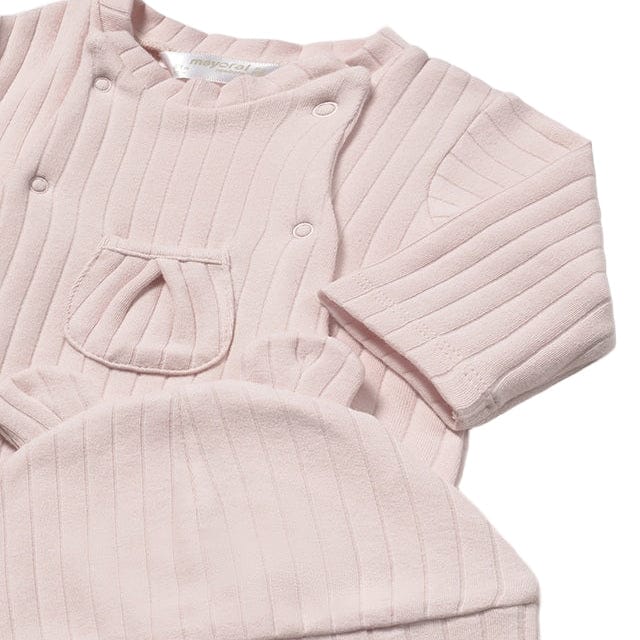 Mayoral Babygrow Mayoral Pink Babygrow with Eared Hat