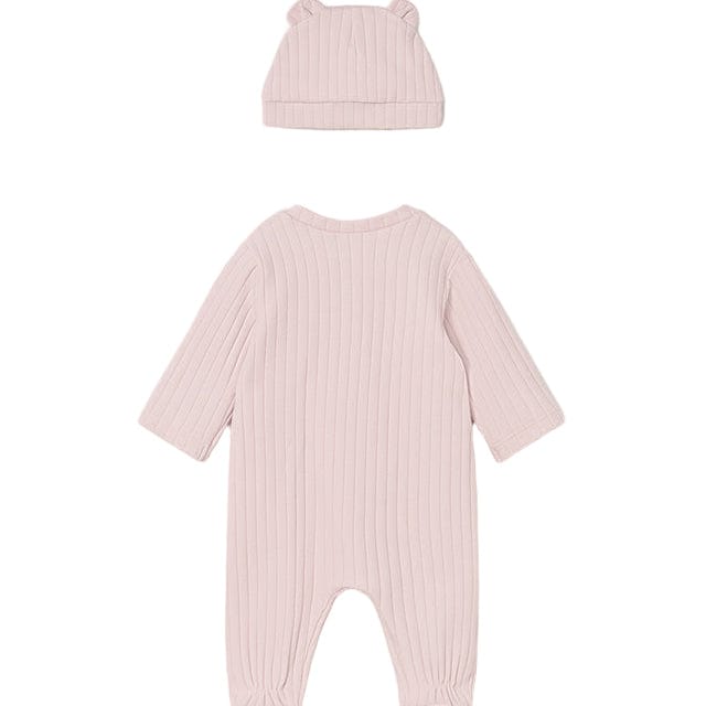 Mayoral Babygrow Mayoral Pink Babygrow with Eared Hat