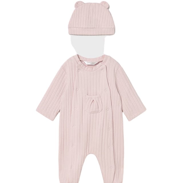 Mayoral Babygrow Mayoral Pink Babygrow with Eared Hat