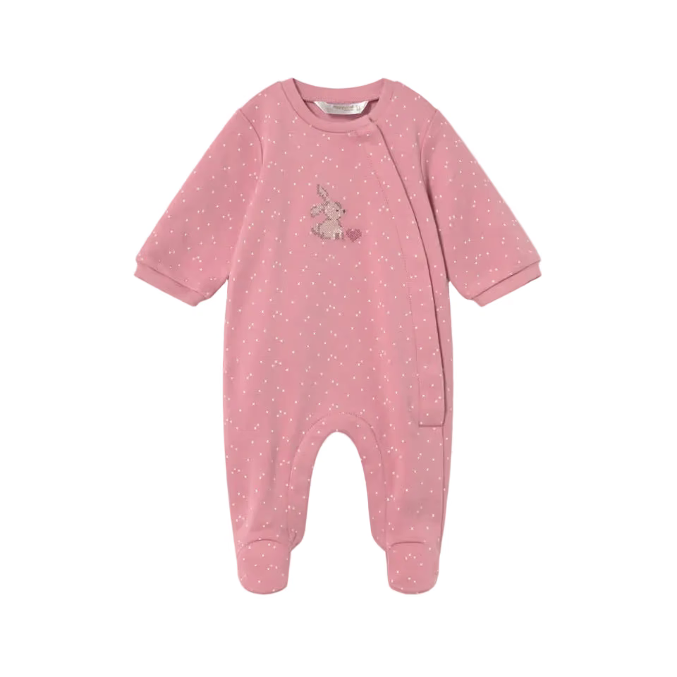 Mayoral Babygrow Mayoral PInk Cross-stitch Bunny Babygrow