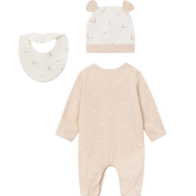 Mayoral Babygrow Set Mayoral Beige Duckling Babygrow with Hat & Bib